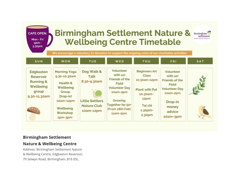 Birmingham Settlement Nature Wellbeing